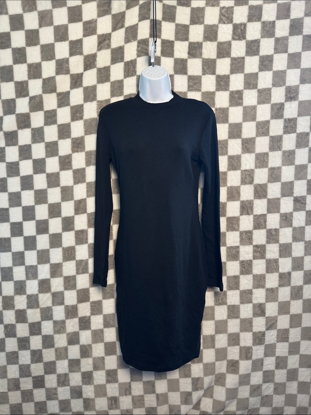 Moyabo Women's Black Long Sleeve Crewneck Dress S